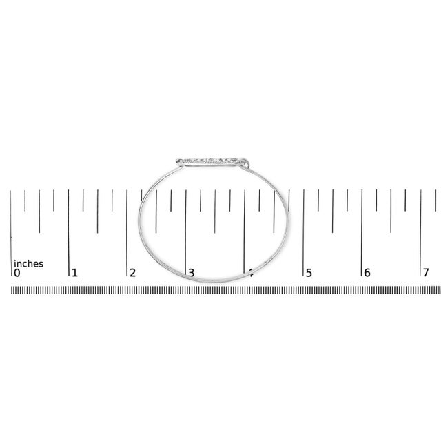 Early 21st Century .925 Sterling Silver 1/5 Cttw Diamond Mom Bangle Bracelet For Sale - Image 5 of 5