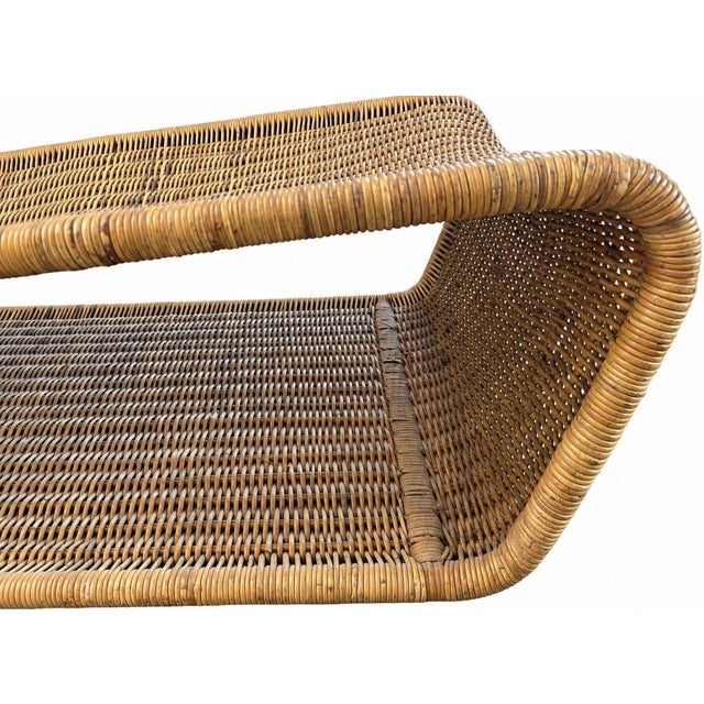 1960s Sculptural Woven Rattan Chaise Lounge, Italy 1960 For Sale - Image 5 of 10