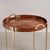 Contemporary Harlow Leather with Brass Handles Round Tray on Stand, Tan For Sale - Image 3 of 3