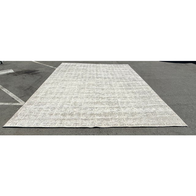 Textile 12ft 8in X 19ft 9in Decorator's Best Greek Key Merino Wool Area Rug For Sale - Image 7 of 17