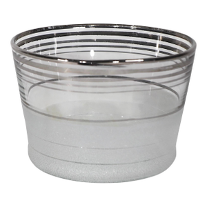 Mid 20th Century Art Deco Mid Century Silver Band Glass Ice Bucket by Mac Beth Evans
