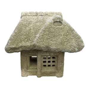 19th Century Japanese Carved Stone Garden Cottage Lantern