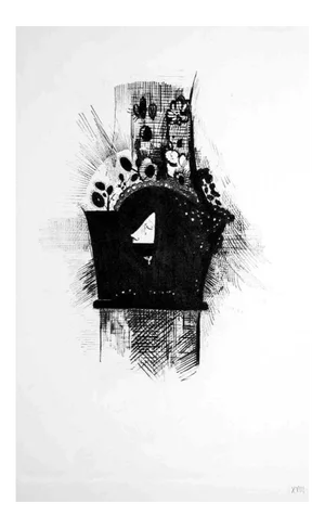 Illustration from the series ''Les Fleurs du mal'' - Etching After O. Redon 1923