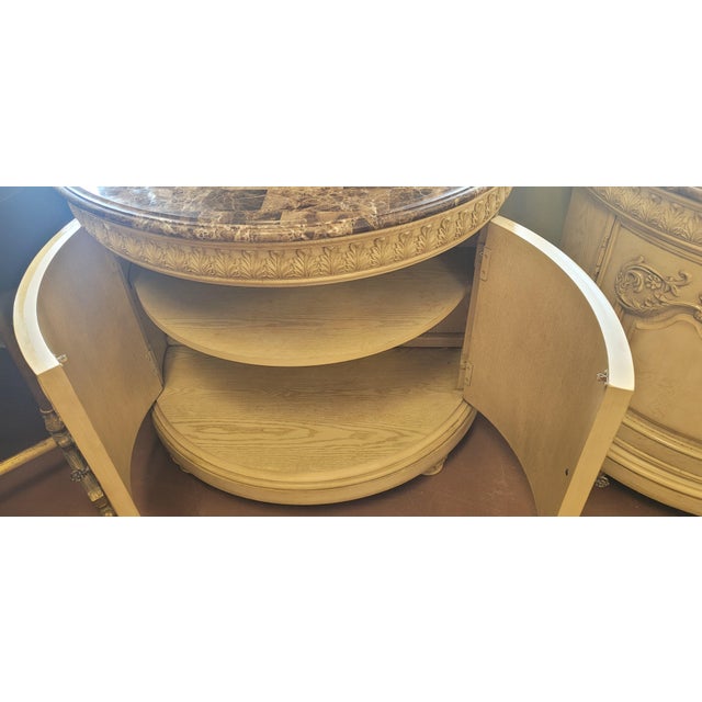 1990s Fine Pair of Contemporary Marble Top Demilune Dresser For Sale - Image 10 of 10