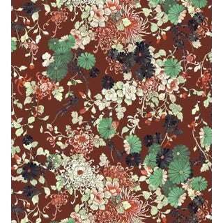 Sample - Jean Paul Gaultier for The House of Scalamandré Yokata Wallcovering, Grenat For Sale