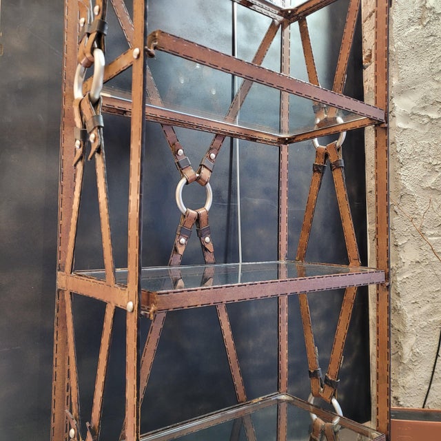 Brown Vintage Display Case in Wrought Iron by Jacques Adnet for Hermès, 1970s For Sale - Image 8 of 18