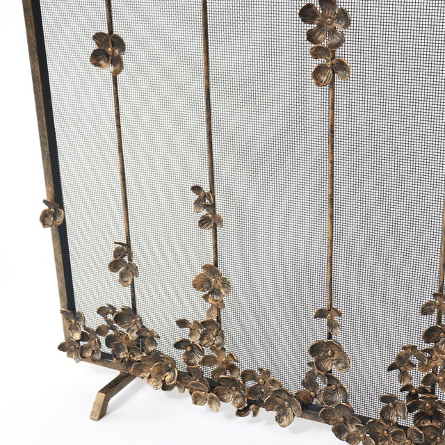 Tobacco Cascading Blooms Fireplace Screen For Sale In Dallas - Image 6 of 7
