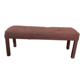 1980s Vintage Parsons Style Upholstered Bench For Sale