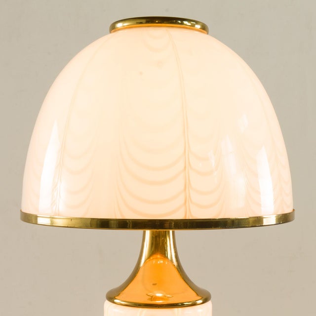 Romeo Rega Murano Glass and Brass Lamp, Italy 1980s by Romeo Rega for F. Fabbian For Sale - Image 4 of 11