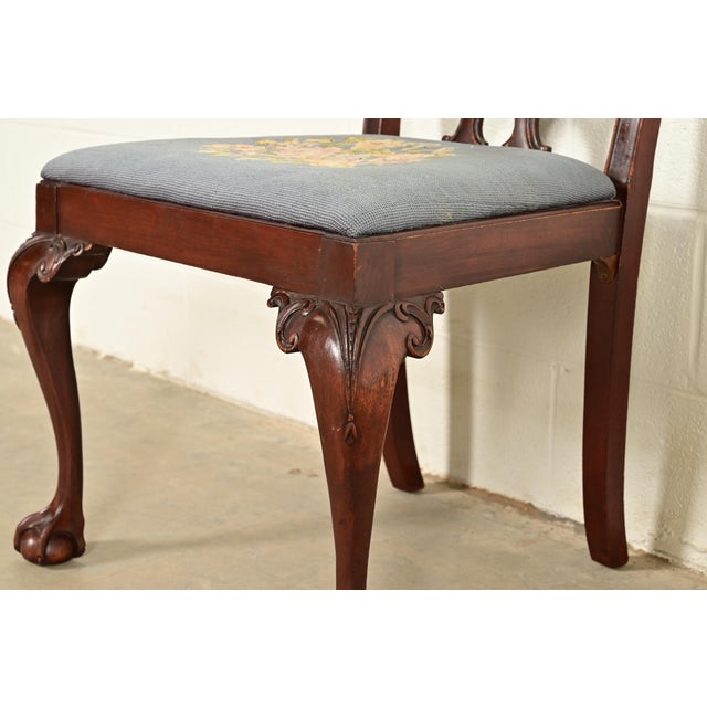 Brown Antique Chippendale Carved Mahogany Side Chair or Dining Chair, Circa 1860s For Sale - Image 8 of 12