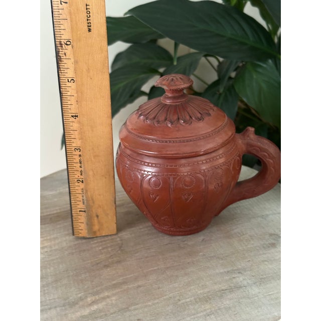 Ceramic 19th C Ottoman Terracotta Lidded Cup - Antique Islamic Redware Tobacco Jar Spice Pot For Sale - Image 7 of 7