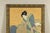 Paper Japanese Hand-Painted Silk Artwork of a Seated Concubine in Giltwood Frame For Sale - Image 7 of 12