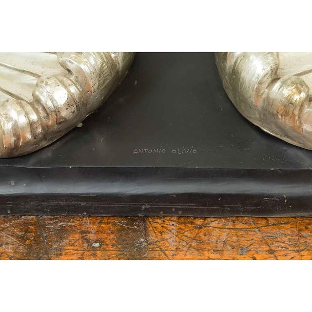 Silver Waves Contemporary Bronze Coffee Table Base For Sale - Image 11 of 11