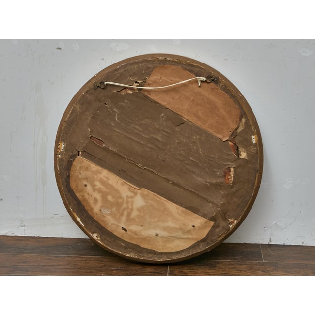 Mid 19th Century English Giltwood Convex Mirror With Ebonized Bosses, 19th Century For Sale - Image 5 of 14