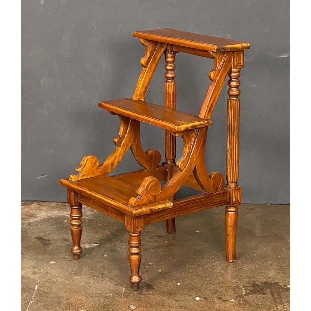 Library Stair Steps of Mahogany in the Regency Style From England For Sale - Image 4 of 10