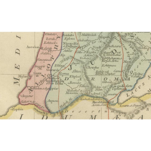 Paper Holy Land Map from Wilkinson, 1819 For Sale - Image 7 of 10