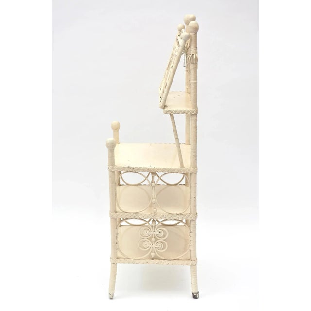 Victorian Wicker Music Stand with Three Shelves and a Hinged Sheet Music Holder For Sale - Image 4 of 11