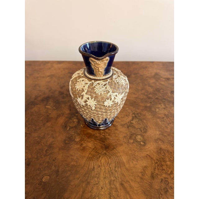 Late 19th Century Antique Dolton Lambeth Jug by Emma Shute, 1880 For Sale - Image 5 of 8