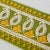 Schumacher Sample - Schumacher Paisley Embroidered Tape in Green & Yellow For Sale - Image 4 of 4