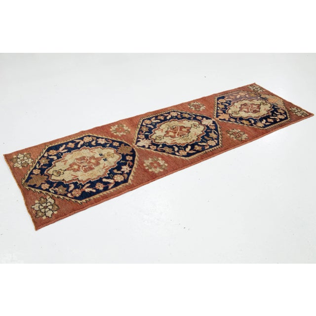 Turkish 1940s Vintage Traditional Turkish Anatolian Wool Runner in Rust Color For Sale - Image 3 of 8