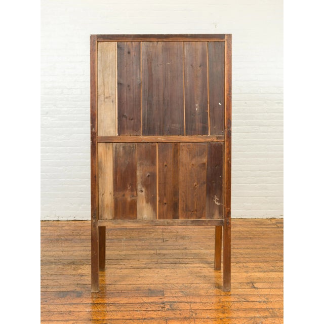 Chinese Vintage Cabinet with Fretwork Design, Doors and Drawers For Sale - Image 12 of 13