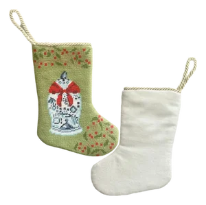 Holiday Ginger Jar Needlepoint Stocking, Mini