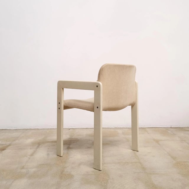 Dining Chairs in Original Beige Velvet, 1960s, Set of 4 For Sale - Image 4 of 8