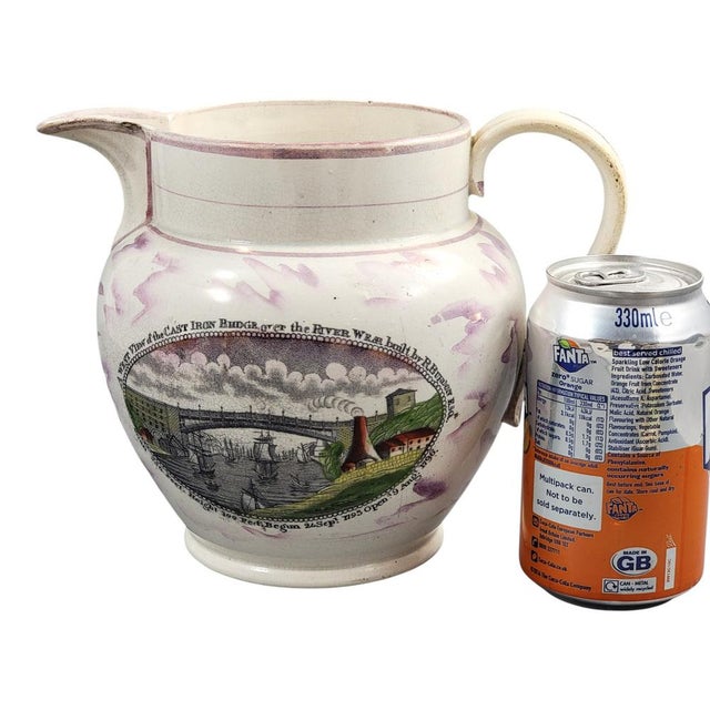 Ceramic Georgian Sunderland Lustreware Jug with Poetic Decor, 1810s For Sale - Image 7 of 9