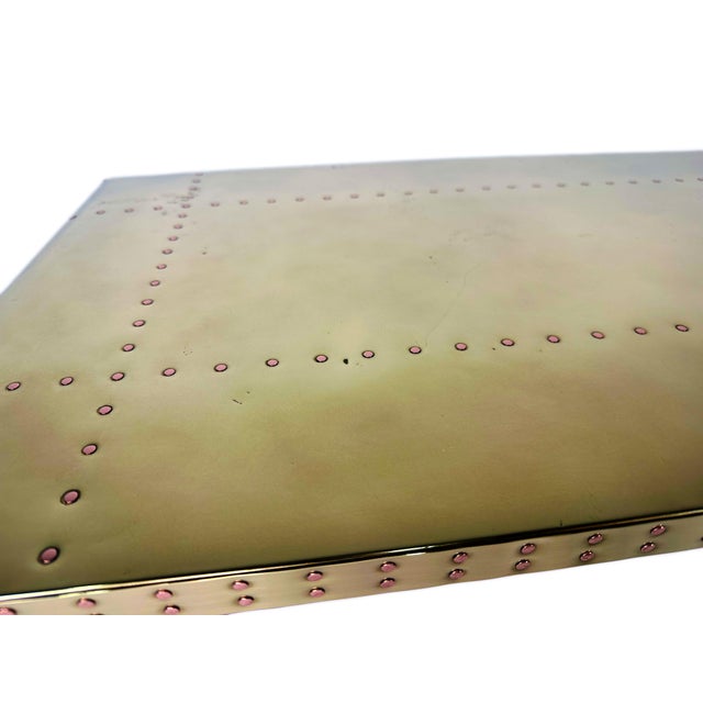 Vintage Sarreid Brass Clad Waterfall Coffee Table or Bench For Sale - Image 13 of 15