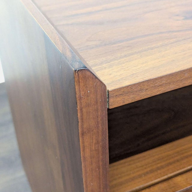 Wood Crate & Barrel Tate Mid-Century Modern Two Drawer Nightstand With Charging Station For Sale - Image 7 of 8