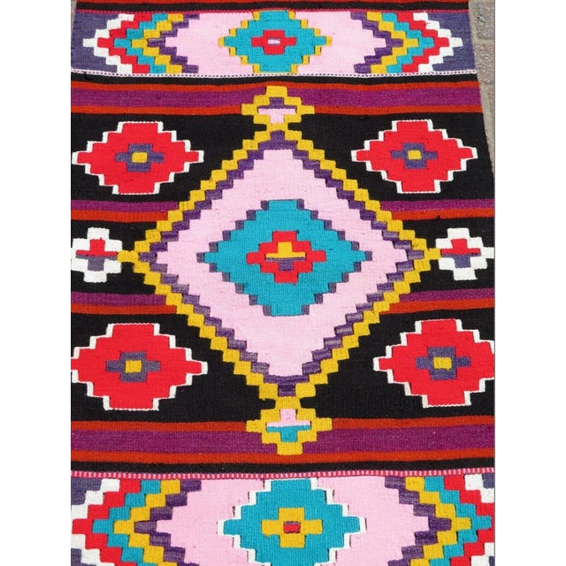 1960s Colorfull Vintage KIlim Runner - 30"x149" For Sale In Raleigh - Image 6 of 13