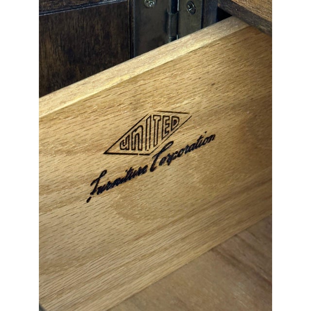 Brown 1960s Highboy Dresser by United Furniture For Sale - Image 8 of 9