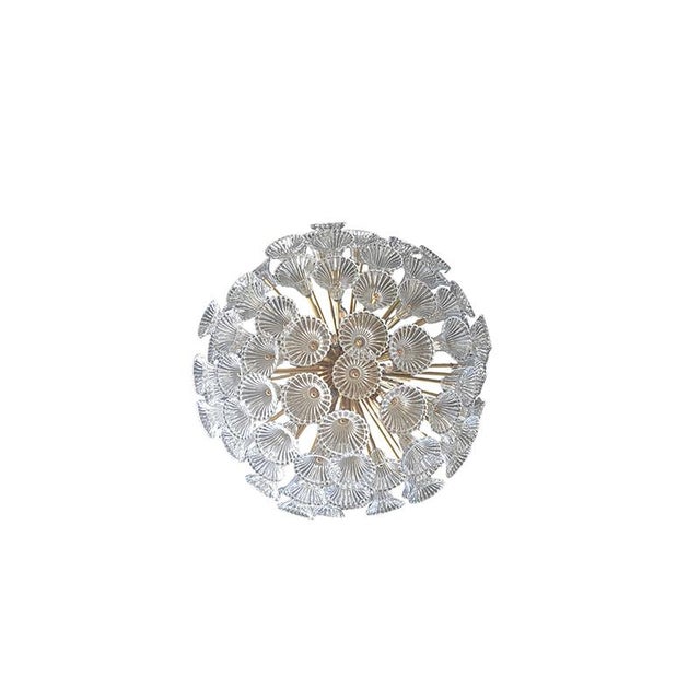 Vintage Glass and Gold-Plated Brass Ceiling Light, 1980s, in Flawless conditions. Designed 1980 to 1989 Up to 250V...