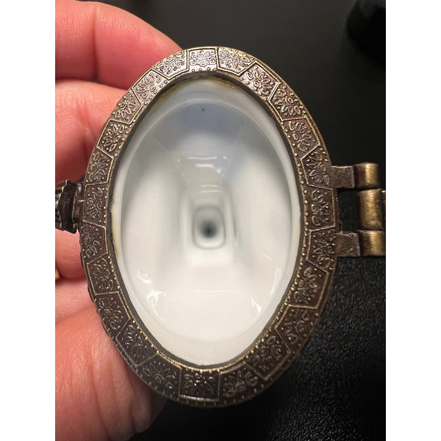 Blue A Set of Two Anthropologie Ceramic Hand Painted Eiffel Tower Trinket Boxes For Sale - Image 8 of 9