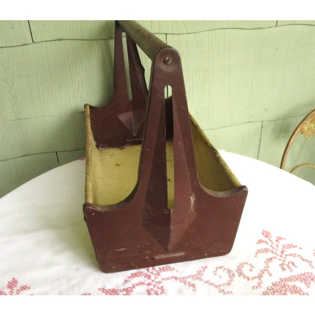 Vintage Craftsman Carryall Metal Tool Caddy Trug Basket Toolbox For Sale - Image 4 of 10