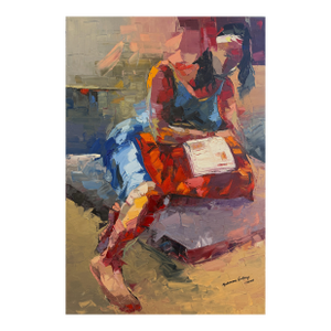 The Weight of Stillness, Oil Painting by Godfrey Afebuame, (2026)