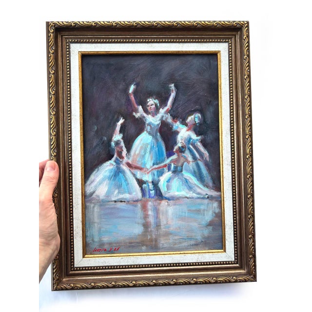 Framed Ballet Pas De Quatre Original Painting For Sale - Image 4 of 7