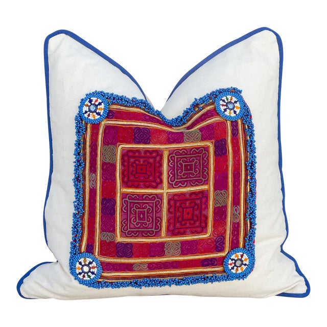 Prana Vintage Boho Throw Pillow Cover For Sale