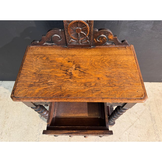 Carved Oak Hallstand, 1870 For Sale - Image 3 of 11