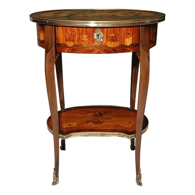 Small Louis XV Style Marquetry Side Table, 1900 For Sale