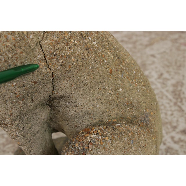 Vintage Weathered Concrete Garden Dog Statue For Sale - Image 12 of 15