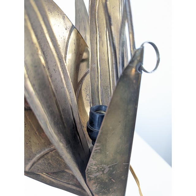 Brass Floral Leaf Wall Sconce, 1960s For Sale - Image 10 of 11