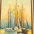 Nautical Mid 20th Century B. Wilder Sailing Ship Nautical Seascape Harbor Oil Painting For Sale - Image 3 of 5