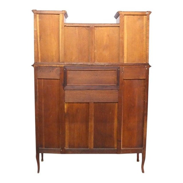 Pair Mahogany, Parquetry & Ormolu Credenzas With Beveled Glass C1890 For Sale - Image 9 of 12
