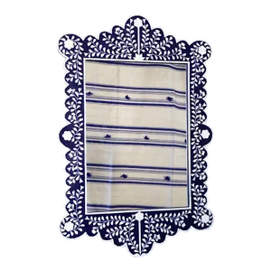 Contemporary Tangier Dark Blue Bone Inlay Mirror