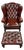 English Chesterfield Wingback Chair with Ottoman, Set of 2 For Sale