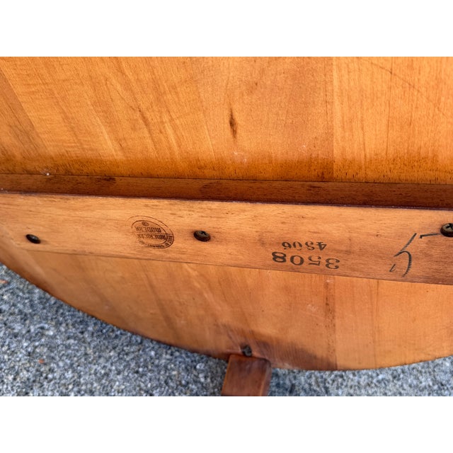 Tan Vintage 1950s Russel Wright American Modern for Conant Ball Maple Wood Round Side Table For Sale - Image 8 of 8