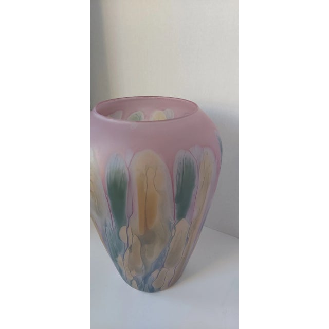1970s 1970s Colorful Drip Glaze Tall Vase For Sale - Image 5 of 9