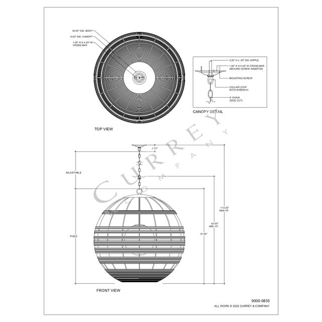Currey & Company Lapsley Orb Chandelier For Sale In Atlanta - Image 6 of 7