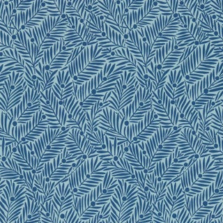 Morris & Co Yew & Aril Wallpaper in Indigo For Sale